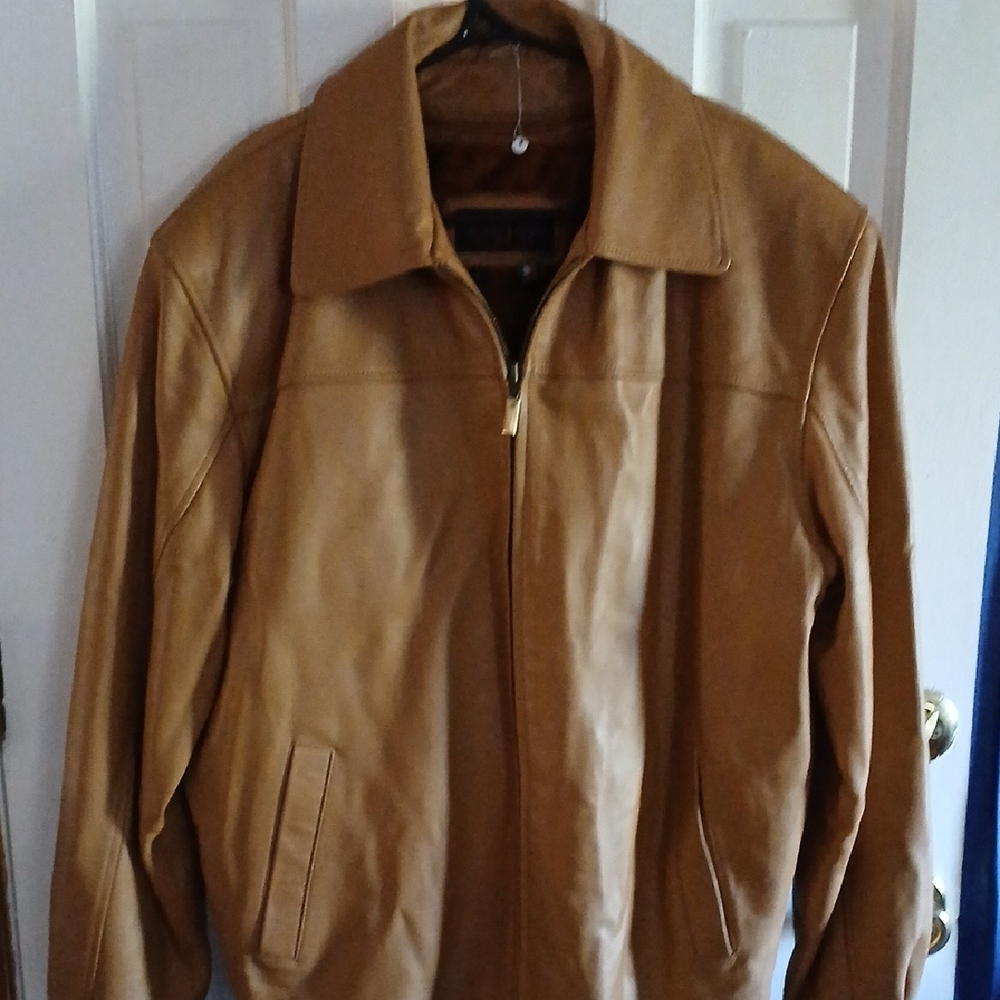 EGO Men's Brown Leather Jacket.Italian Lamb Skin.